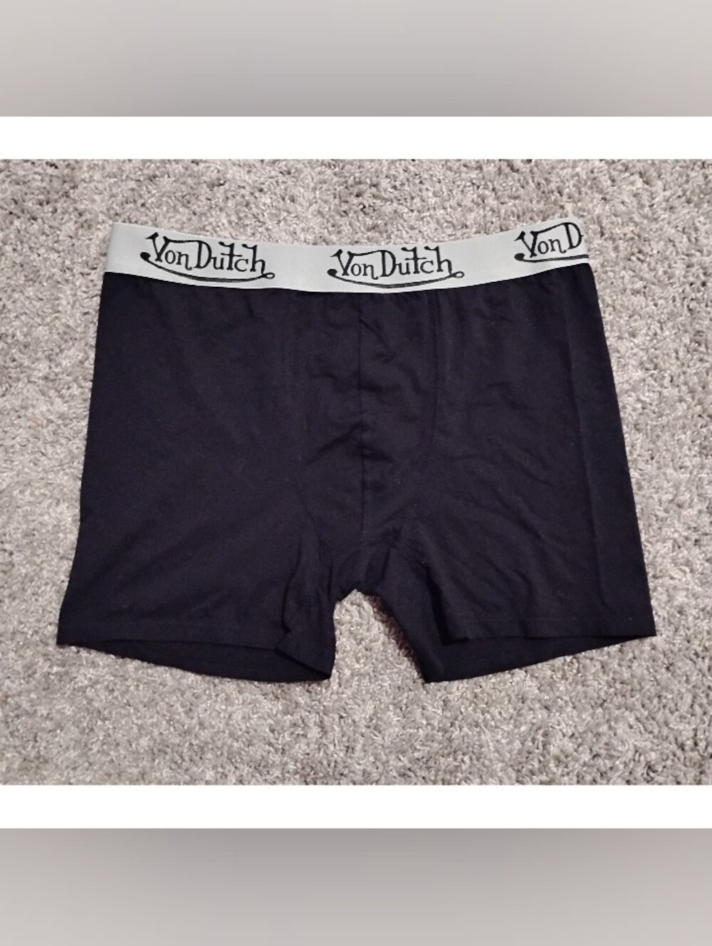 Von Dutch Men's Boxer Briefs Black Elastic Logo Waistband